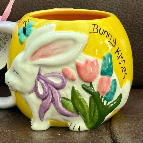 Bunny Kisses - Blue Sky Clayworks Ceramic Easter Mug - Picture 2 of 12